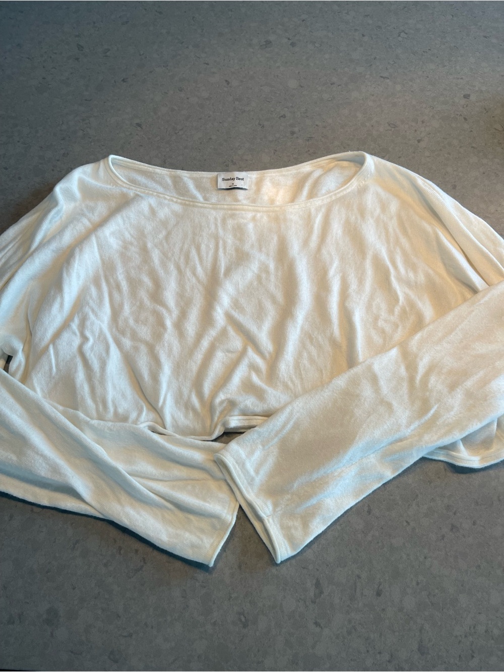 Aritzia Sunday Best Off The Shoulder Cropped Sweater Cream